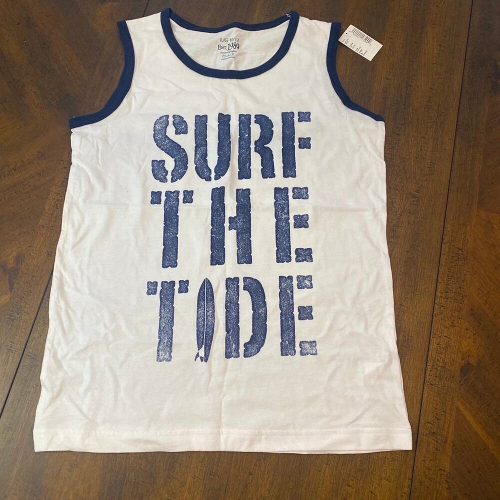 Children’s Place boys white tank size L 10/12 NWT